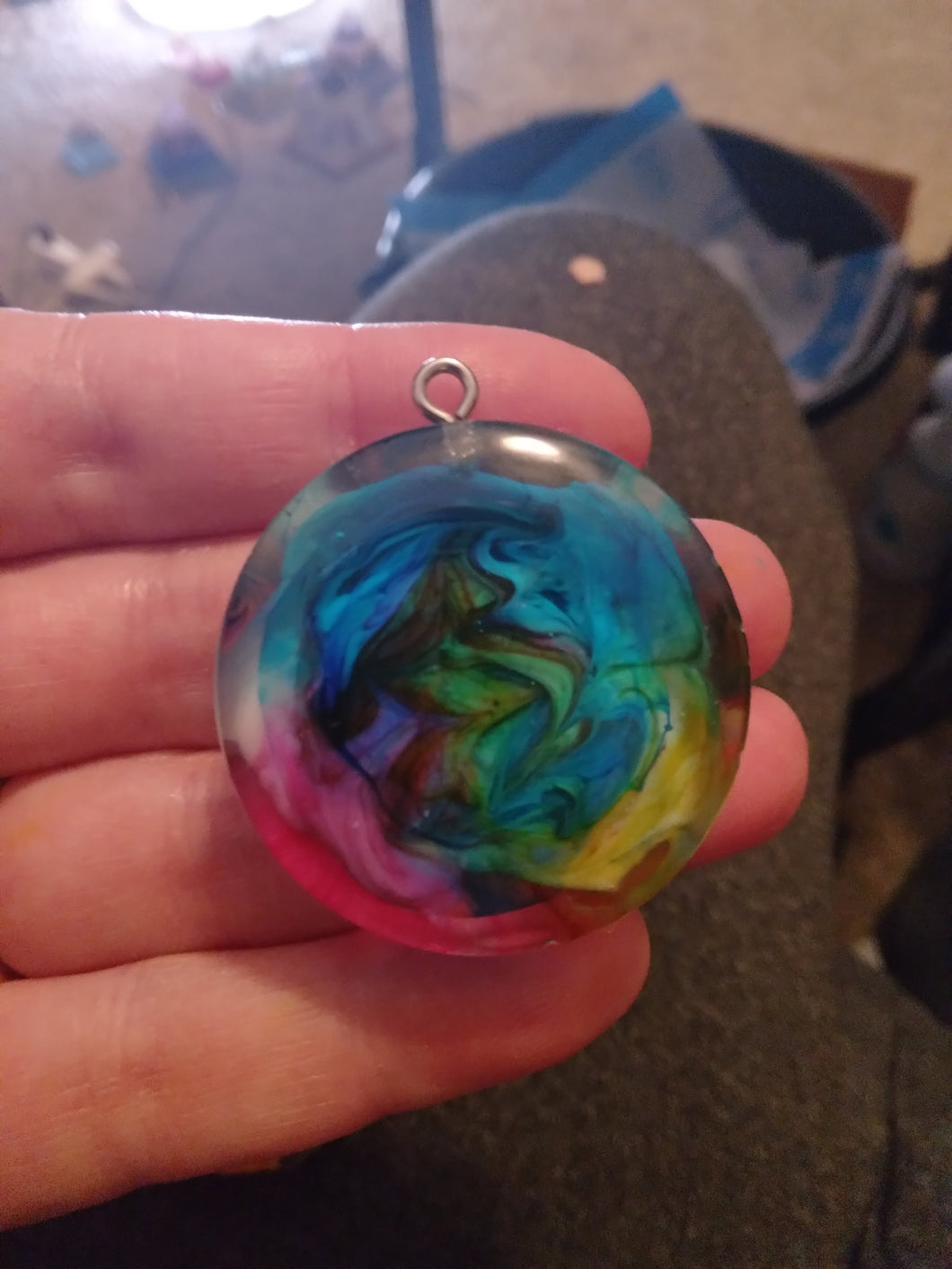 Rainbow World Pendant or Keychain